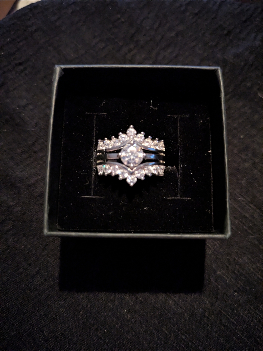 Sterling Silver Moisonnite Ring